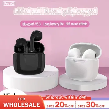 Pro A2 True Wireless Bluetooth Macaron Headphones V5.3 Сверхдлительное время автономной работы и стереофоническая игровая спортивная гарнитура с низкой задержкой