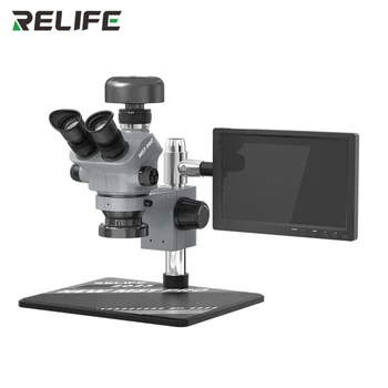 RELIFE RL-M5T Pro-B11 Тринокулярный HD-микроскоп 0,7-5,0 непрерывный прецизионный зум для телефона Инструмент для пайки печатных плат