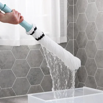 Squeeze Mop для мытья пола Ленивый кухонный отжим Spin Home Help Self Wet Hand Free Window Cleaner Round