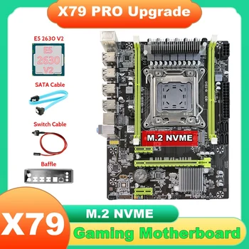 X79 Обновление материнской платы X79 Pro+E5 2630 V2 CPU + кабель SATA + кабель переключателя + перегородка M.2 NVME LGA2011 для LOL CF PUBG