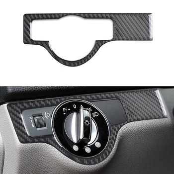  Автомобильная крышка кнопки фары Наклейка переключателя противотуманных фар для Mercedes Benz C-Class W204 2007-2011 Углеродное волокно