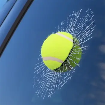 Автомобильные наклейки Бейсбол Футбол Теннис Стерео Разбитое стекло Авто Мяч Самостоятельная наклейка Авто 3D Наклейка Стайлинг окон Клей Хиты Q6Q3
