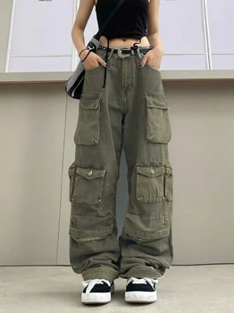  Американская улица ретро хип-хоп с несколькими карманами инструменты тяжелые рабочие брюки для мужчин и женщин корейская версия трендовая пара повседневная