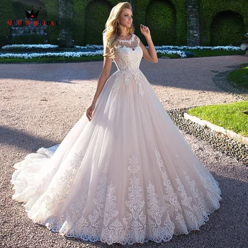 бальное платье свадебные платья длина до пола тюль кружева аппликации формальный элегантный свадебный платье 2023 новый дизайн на заказ DS41