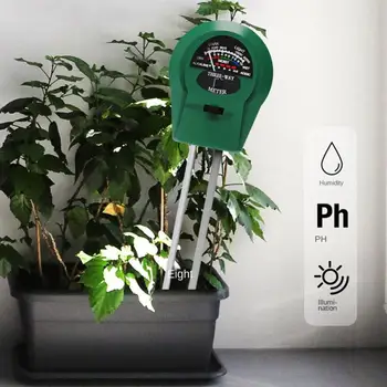 В 1 Цифровой тест PH Измеритель влажности садовой почвы ЖК-монитор Термометр Температура с подсветкой для садовых растений Ферма