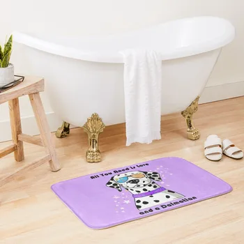Все, что вам нужно, это любовь и далматинский коврик для ванны Аксессуары для ванной комнаты Современные аксессуары для ванной комнаты Противоскользящий коврик для ванны