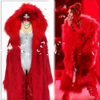 Высококачественная серебряная бриллиантовая цепочка цельная красная лакированная кожа пальто женский певец бар ночной клуб костюм