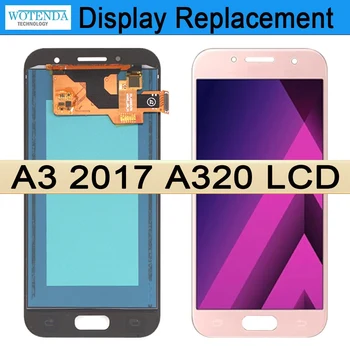 Высококачественный 4,7-дюймовый AMOLED-дисплей для Samsung A3 2017 A320 A320F ЖК-дисплей с сенсорным экраном Дигитайзер в сборе Запасные части