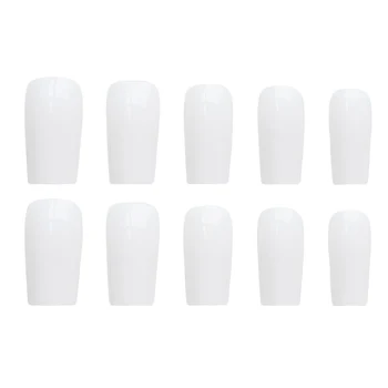  Глянцевый белый длинный квадратный накладной ноготь очаровательный удобный для ношения маникюр ногти для профессионального маникюра салон поставки