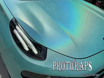 голографический Tiffany психоделический глянцевый автомобильный винил с выпуском воздуха для автомобиля ОБЕРТЫВАНИЕ ПОКРЫВАЮЩЕЙ ФОЛЬГОЙ PROTWRAPS Размер: 1,52 * 18 м