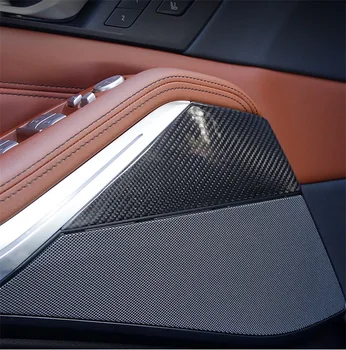 Для BMW X5 G05 X7 G07 2019-2022 Настоящий углеродный волокно Автомобильная внутренняя дверная панель Украшение крышки Наклейки Отделка Аксессуары