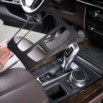 Для BMW X5 X6 F15 F16 Настоящий углеродный волокно Автомобильная центральная панель переключения передач Крышка рамки Наклейки Автомобильные аксессуары для R H D