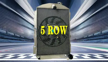 Для Chevrolet Hot Street Rod 350 V8 W/Chevy 6 Cyl 1938 38 5 ROW Алюминиевый радиатор + вентилятор MT