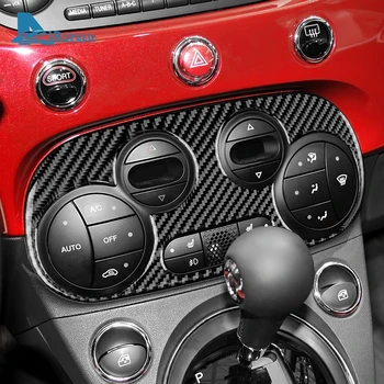 для Fiat 500 Abarth 595 2012 2013 2014 2015-2023 Настоящая мягкая наклейка из углеродного волокна Центральная панель переменного тока Отделка салона автомобиля Аксессуары