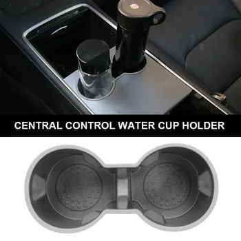  для Tesla Model 3 / Y 2021-2023 Ящик для хранения Круглый держатель для воды Нетоксичный безвкусный центральный чехол Консольные аксессуары
