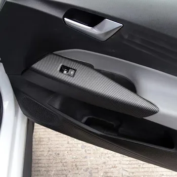 Для VW ID.4 ID.3 RHD LHD Модель Автомобильная дверная ручка Подлокотник Отделка Окно Подъем Панель Крышка Протектор ABS Стиль углеродного волокна