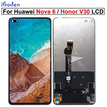 Для ЖК-дисплея Huawei Honor V30 Дигитайзер с сенсорным экраном AN00 View 30 в сборе Замена для ЖК-дисплея Huawei Nova 6