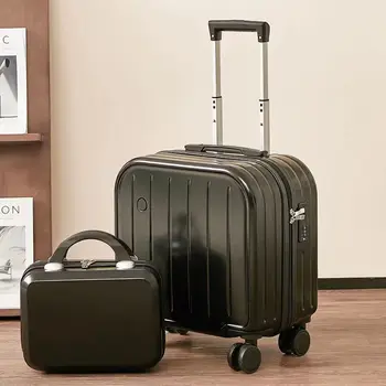 Дорожный чемодан для хранения макияжа 18-дюймовый ручной багаж на колесиках Дизайнерские чемоданы багаж Посадочный ящик Багажный комплект из 2 предметов