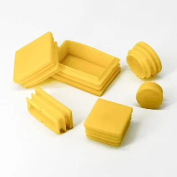 Желтая пробка из трубки квадратная трубка круглая трубка внутри подножки стула пластиковая внутренняя заглушка