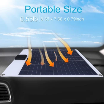 Зарядное устройство на солнечных батареях 5 В USB + тип C + 18 В DC5521 Солнечное автомобильное зарядное устройство Водонепроницаемый для автомобильного аккумулятора