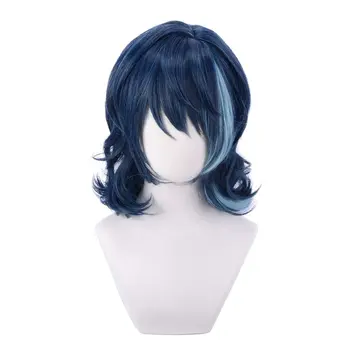 Звезды ансамбля Цумуги Аоба синий смешанный короткий кудрявый синтетический косплей костюм парик волосы + бесплатный парик кепка