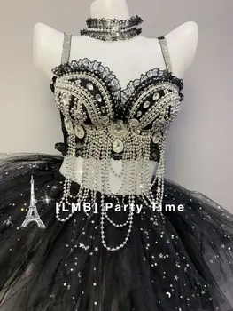 Изготовленные на заказ серебряные бусины вспышка бриллиант ночной эльф звездная пачка юбка костюм