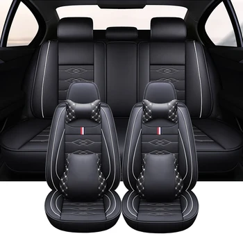 Кожаные чехлы на автомобильные сиденья полный комплект для Toyota Corolla RAV4 Audi A4 B8 A3 8P Аксессуары для Hyundai Kona IX35 Chevrolet Cruze Haval H6