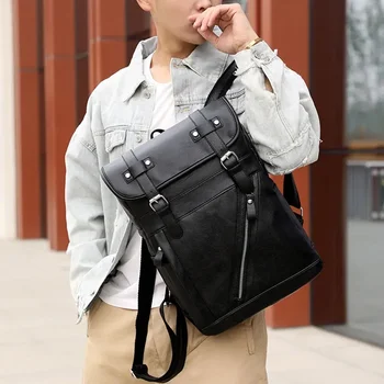 Колледж Простая женская версия Ретро Корея Популярный рюкзак 2023 Мужская сумка Водонепроницаемый стиль ноутбука Большие кожаные рюкзаки XA131ZC