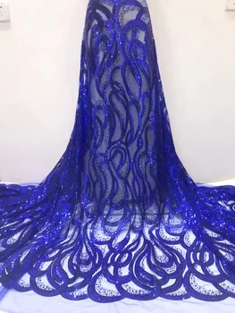 Королевский синий французский тюль Кружевная ткань Африканская рождественская кружевная ткань 2022 Высококачественная нигерийская швейцарская кружевная ткань для вечернего платья