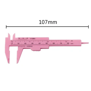  Линейка Штангенциркуль Шкала с двойным правилом для измерения глубины Легкие измерительные инструменты Розовый / розово-красный пластик Совершенно новый