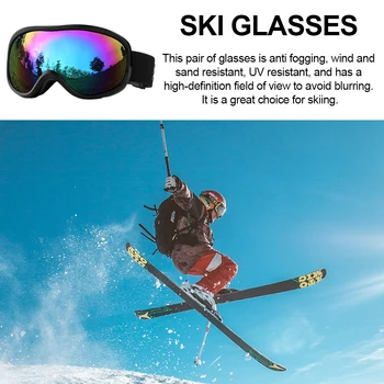 Лыжные очки унисекс Двухслойные защитные очки Защита от запотевания Ветрозащитная защита от ультрафиолета для мужчин и женщин Катание на снегоходах