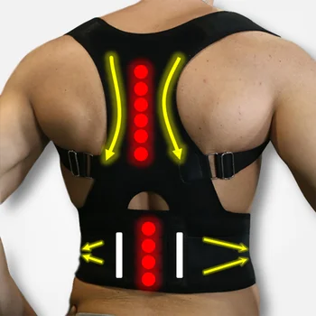 Магнитный корректор осанки для женщин и мужчин Ортопедический корсет для поддержки спины Ремень для поддержки боли для спины Поддержка пояса Магнитная терапия