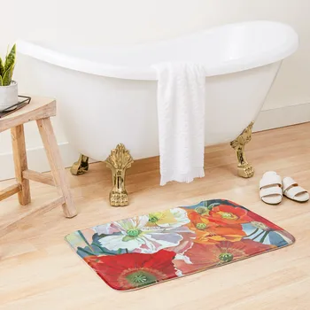 Маки Коврик для ванны Предметы домашнего обихода Наборы аксессуаров для ванной комнаты Посуда для ванной Быстросохнущий коврик для ванной комнаты