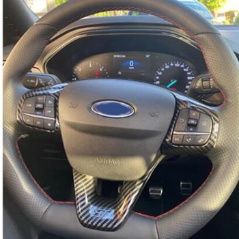  Накладки на крышку рулевого колеса автомобиля Рамка кнопки для Ford Focus Mk4 2019 2020 2021 ST Line Аксессуары Автостайлинг