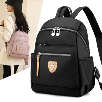 нейлон водонепроницаемый женский рюкзак с несколькими застежками-молниями Школьная сумка для девочек Дорожные рюкзаки большой емкости Модные студенческие книжные сумки