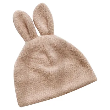 Новая зима Милый кролик Уши Вязаная шапка Docker Шапка Теплая шапка Манжета без полей Kawaii Style Warmer Beanie Шапка