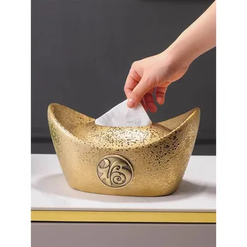 Новая китайская коробка для керамических салфеток из золотых слитков, роскошная бумажная коробка для дома с ветром, креативная бумажная коробка, журнальный столик, бумажная коробка Fuzi.