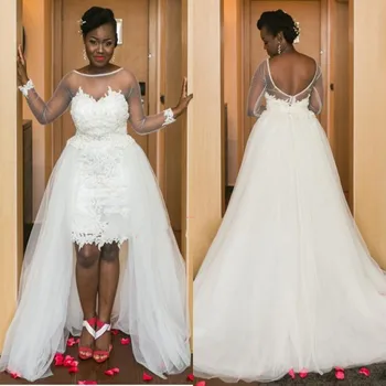 Новые африканские платья Платья Южной Нойвы Vestid A-Line Scoop Тюль Длина до пола Изготовленное на заказ свадебное платье Невеста