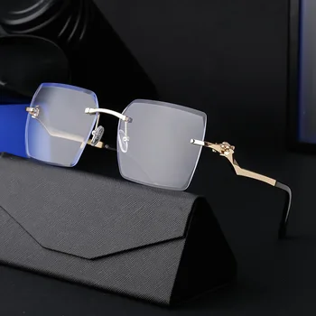 Новые европейские и модные высококачественные солнцезащитные очки без оправы мужские очки с тонкими ногами в большой оправе UV400 Oculos De Sol