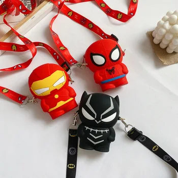 Новые сумки через плечо Disney Spiderman для мальчиков The Avengers Schoolchild Mini Cross Bag Дорожная сумка Panther High Capacity Кошельки для монет