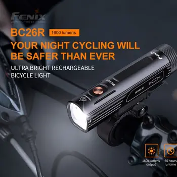 НОВЫЙ велосипедный фонарь Fenix BC26R 1600 лм Type-C зарядное устройство встроенный литиевый аккумулятор 5000 мАч