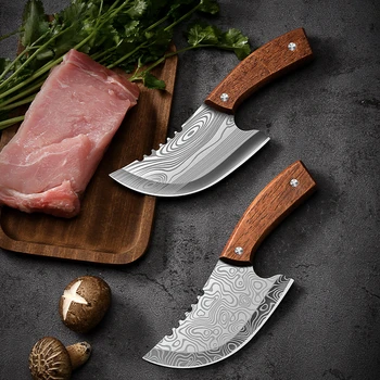 Нож для рыбы с дамасским рисунком, нож для резки из нержавеющей стали. Более эстетичная поверхность лезвия