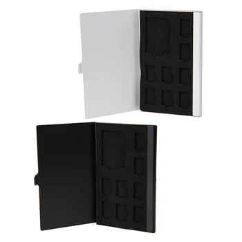Однослойный алюминиевый 1SD + 8TF Micro SD Карты Pin StorageBox Держатель чехла