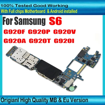 Оригинальная материнская плата 32 ГБ для Samsung Galaxy S6 G920F G920I G920V разблокирована для материнской платы Samsung Galaxy S6, бесплатная доставка