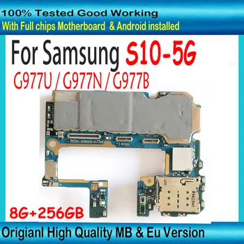 Оригинальная разблокированная материнская плата для Samsung Galaxy S10 5G G977U G977B G977N Разблокированная материнская плата 8 ГБ + 256 ГБ G977U G977B