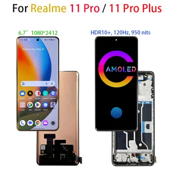 Оригинальный AMOLED для Realme 11 Pro Plus RMX3771 RMX3740 RMX3741 ЖК-дисплей Сенсорный экран для замены дигитайзера Realme 11 pro