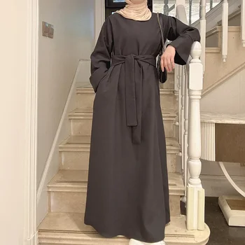 Осень-зима Абая Дубай Мусульманское платье-хиджаб Абайя для женщин 2023 Турция Исламская одежда Арабский кафтан Халат Femme Musulmane