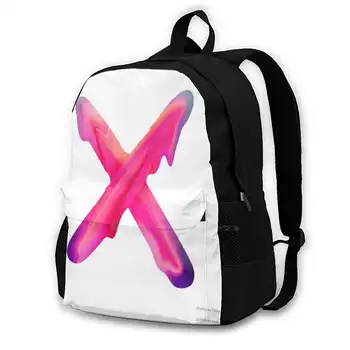 Пастельные цвета Буква X Школьная сумка Рюкзак большой емкости Ноутбук 15 дюймов Пастельно окрашенная буква X Окрашенная буква X Буква X Буква X