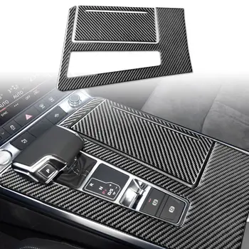  подходит для 19 модификаций интерьера Audi A6la7 из углеродного волокна, декоративные наклейки на панель переключения передач, автомобильные