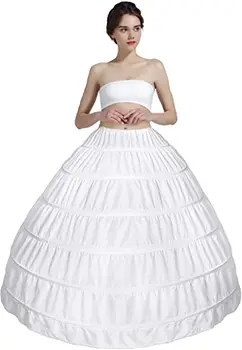 Полный А-силуэт 6 обручей Свадебное платье до пола Ничья юбка 2024